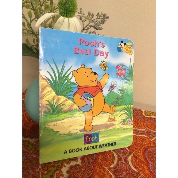 Vintage Book “Pooh’s Best Day” Baby’s First Disney Books Board Book Pooh Books - Picture 7 of 12